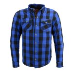 Milwaukee Leather Men’s Plaid Flannel Blue Biker Shirt with CE Approved Armor Reinforced w/Aramid Fiber MPM1634 - Image 17