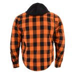 Milwaukee Leather Men’s Titans Orange & Black Plaid Hooded Riding Shirt w/ CE Armor & Aramid Fiber Panels – MPM1642 - Image 14
