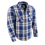 Milwaukee Leather Men’s Plaid Flannel Biker Shirt with Aramid Fiber and Armor