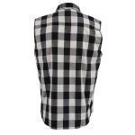 Milwaukee Leather MPM1647 Men’s Classic Black and White Button-Down Flannel Cut Off Sleeveless Casual Shirt - Image 4