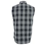 Milwaukee Leather MPM1648 Men’s Classic Black and Grey Button-Down Flannel Cut Off Sleeveless Casual Shirt - Image 4