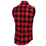 Milwaukee Leather MPM1649 Men’s Classic Black and Red Button-Down Flannel Cut Off Sleeveless Casual Shirt - Image 8