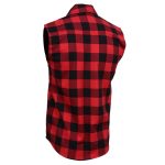 Milwaukee Leather MPM1649 Men’s Classic Black and Red Button-Down Flannel Cut Off Sleeveless Casual Shirt - Image 7