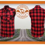 Milwaukee Leather MPM1649 Men’s Classic Black and Red Button-Down Flannel Cut Off Sleeveless Casual Shirt - Image 4