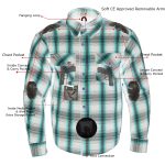 Milwaukee Leather MPM1646 Men’s Plaid Flannel Biker Shirt with CE Approved Armor – Reinforced w/ Aramid Fiber - Image 7
