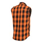 Milwaukee Leather MPM1655 Men’s Classic Black and Orange Button-Down Flannel Cut Off Sleeveless Casual Shirt - Image 5