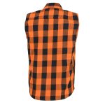 Milwaukee Leather MPM1655 Men’s Classic Black and Orange Button-Down Flannel Cut Off Sleeveless Casual Shirt - Image 7