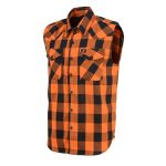 Milwaukee Leather MPM1655 Men’s Classic Black and Orange Button-Down Flannel Cut Off Sleeveless Casual Shirt - Image 6