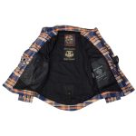 Milwaukee Leather MPM1656 Blue and Orange Flannel Biker Shirt for Men with CE Armor – Reinforced w/ Aramid Fiber - Image 9
