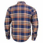 Milwaukee Leather MPM1656 Blue and Orange Flannel Biker Shirt for Men with CE Armor – Reinforced w/ Aramid Fiber - Image 8