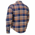 Milwaukee Leather MPM1656 Blue and Orange Flannel Biker Shirt for Men with CE Armor – Reinforced w/ Aramid Fiber - Image 11