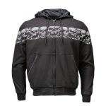 MMCC Men’s Bare Bones Hoodie – Reflective Skull Graphics Front & Back, Full Zip, 100 % Cotton – MPM1681 - Image 12