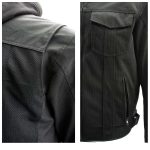Milwaukee Leather Men’s Requiem Mesh and 1300D Nylon Motorcycle Jacket with CE Armor, Removable Hoodie – MPM17018 - Image 9