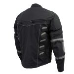 Milwaukee Leather Men’s Morph Black/Grey Textile Motorcycle Jacket w/ CE Armor, Removable Sleeves – MPM17026 - Image 14