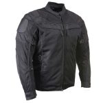 Milwaukee Leather Men’s Shadow Black Textile Motorcycle Jacket w/ CE Armor – MPM17030