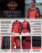 Milwaukee Leather Men’s Venture Black/Red Textile Motorcycle Jacket w/ CE Armor – MPM17031 - Image 2