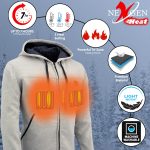 Nexgen Heat Men’s Silver Heated Hoodie Jacket – Winter Motorcycle Riding Gear for Cold Outdoors MPM1714SET - Image 4