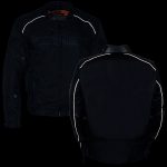 Milwaukee Leather MPM1735 Men’s Black Textile Scooter Jacket with Leather Trim - Image 4