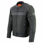 Milwaukee Leather MPM1735 Men’s Black Textile Scooter Jacket with Leather Trim - Image 8