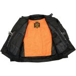 Milwaukee Leather MPM1740 Men’s Black Vented Textile Jacket with Reflective Stripes - Image 4
