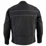 Milwaukee Leather MPM1740 Men’s Black Vented Textile Jacket with Reflective Stripes - Image 2