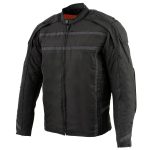 Milwaukee Leather MPM1740 Men’s Black Vented Textile Jacket with Reflective Stripes - Image 7
