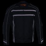 Milwaukee Leather MPM1740 Men’s Black Vented Textile Jacket with Reflective Stripes - Image 6