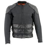 Milwaukee Leather MPM1755 Men’s ‘Assault Style’ Black Leather and Textile M/C Jacket - Image 9