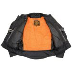 Milwaukee Leather MPM1755 Men’s ‘Assault Style’ Black Leather and Textile M/C Jacket - Image 4