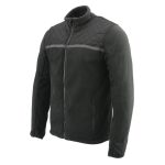 Milwaukee Leather MPM1784 Men’s Black Micro Fleece Zipper Front Jacket with Reflective Stripes - Image 7