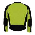 Milwaukee Leather MPM1790 Men’s Black and Neon Green Hi Vis Mesh Racer Armored Jacket with Removable Rain Jacket - Image 2