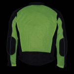 Milwaukee Leather MPM1790 Men’s Black and Neon Green Hi Vis Mesh Racer Armored Jacket with Removable Rain Jacket - Image 6