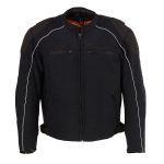 Milwaukee Leather Men’s Black Armored Textile Motorcycle Jacket-All Season Jacket w/ Removable Liner – MPM1791 - Image 6
