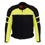 Milwaukee Leather Men’s Black and Neon Green CE Armored All Season Textile Motorcycle Riding Jacket  – MPM1791 - Image 9