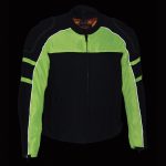 Milwaukee Leather Men’s Black and Neon Green CE Armored All Season Textile Motorcycle Riding Jacket  – MPM1791 - Image 7