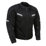 Milwaukee Leather MPM1792 Men’s Black CE Armored Textile Motorcycle Jacket- All Season Biker Jacket
