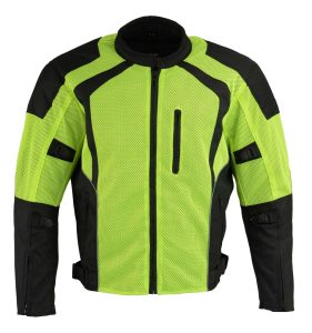 Milwaukee Leather MPM1793 Green High Vis Armored Mesh Motorcycle Jacket for Men – All Season Biker Jacket - Image 5