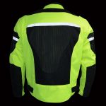 Milwaukee Leather MPM1794 High Vis Green Armored Mesh Racer Jacket with Reflective Piping for Men – All Season Jacket - Image 6