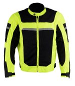 Milwaukee Leather MPM1794 High Vis Green Armored Mesh Racer Jacket with Reflective Piping for Men – All Season Jacket - Image 7