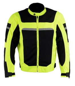 Milwaukee Leather MPM1794 High Vis Green Armored Mesh Racer Jacket with Reflective Piping for Men – All Season Jacket - Image 7