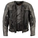 Milwaukee Leather MPM1796 Men’s Armored Distressed Grey Leather and Mesh Racer Jacket - Image 5