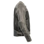 Milwaukee Leather MPM1796 Men’s Armored Distressed Grey Leather and Mesh Racer Jacket - Image 4