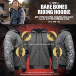 Milwaukee Leather Men’s Bare Bones Charcoal Reflective Skull CE Armored Riding Hoodie, Shoulder & Elbow Armor – MPM1799 - Image 4