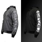 Milwaukee Leather Men’s Bare Bones Charcoal Reflective Skull CE Armored Riding Hoodie, Shoulder & Elbow Armor – MPM1799 - Image 12