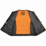 Milwaukee Leather MPM3310 Men’s ‘Super Utility’ Black Leather and Canvas Multi-Pocket Vest - Image 4