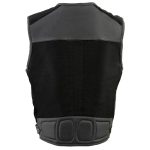 Milwaukee Leather MPM3310 Men’s ‘Super Utility’ Black Leather and Canvas Multi-Pocket Vest - Image 2