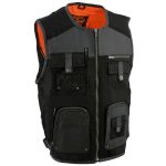 Milwaukee Leather MPM3310 Men’s ‘Super Utility’ Black Leather and Canvas Multi-Pocket Vest