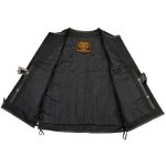 Milwaukee Leather MPM3739 Men’s Black ‘Side Laced’ Textile Zipper Front Motorcycle Vest - Image 4