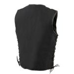 Milwaukee Leather MPM3739 Men’s Black ‘Side Laced’ Textile Zipper Front Motorcycle Vest - Image 7