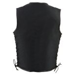 Milwaukee Leather MPM3739 Men’s Black ‘Side Laced’ Textile Zipper Front Motorcycle Vest - Image 2
